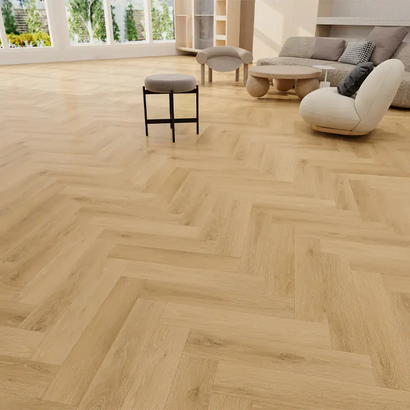 Fire-Resistant Herringbone SPC Vinyl Flooring
